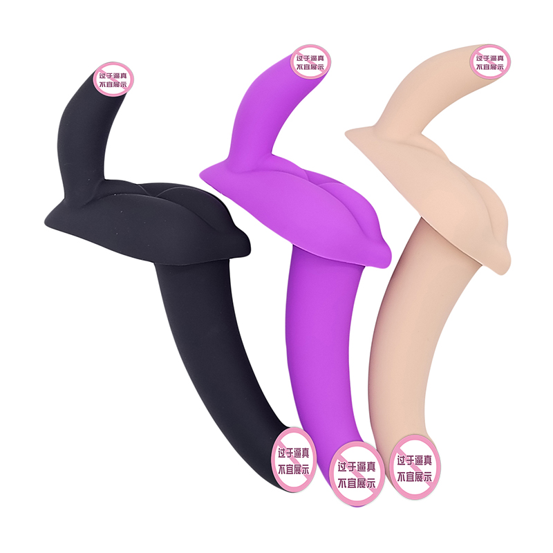 850 Lesbiska dubbla huvudlila vuxna sexleksaker Turtle Double Headed Dragon Side Ended Dildo för par kvinnor gay